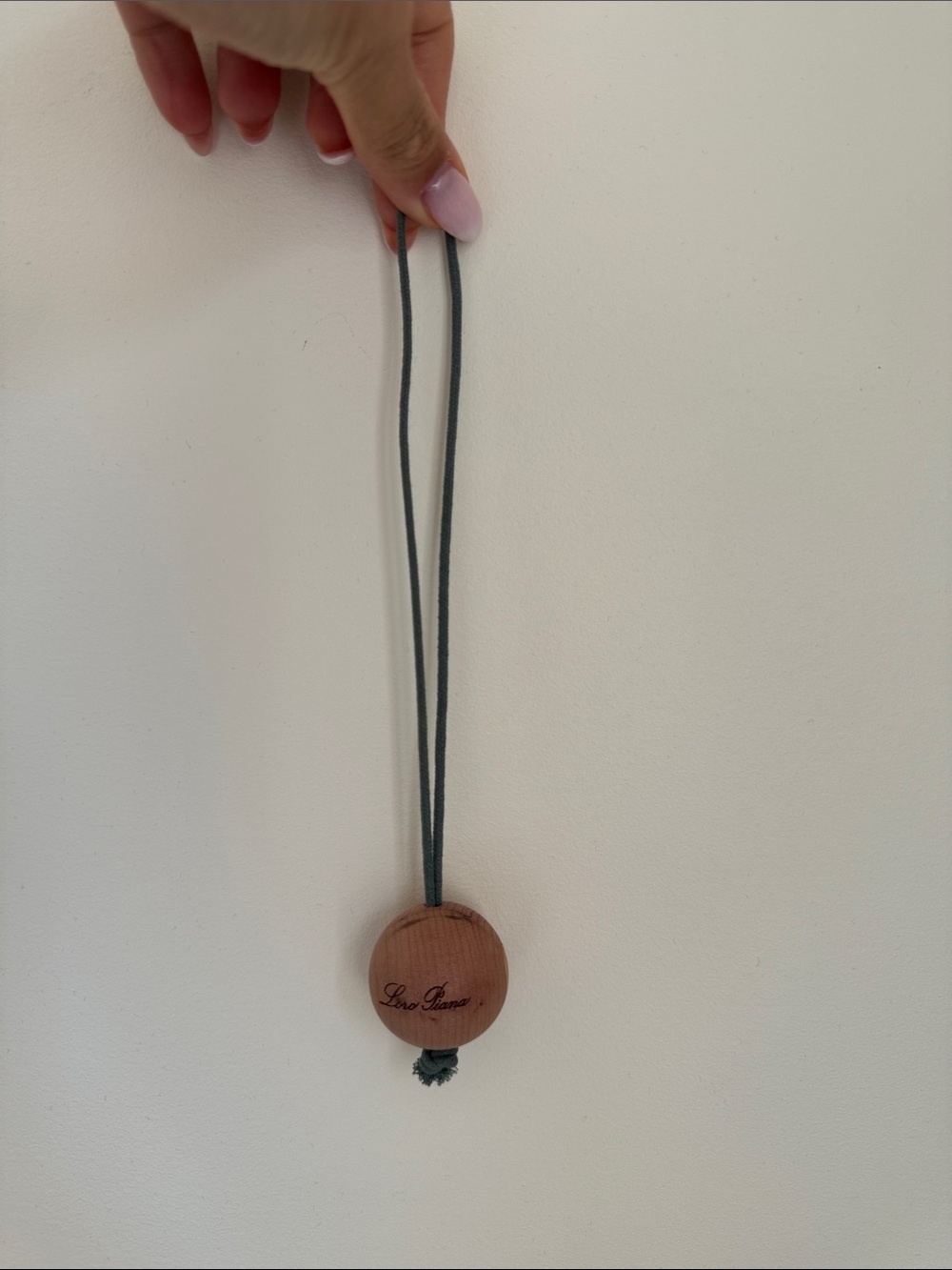 New Authentic Loro Piana wooden ball bag charm